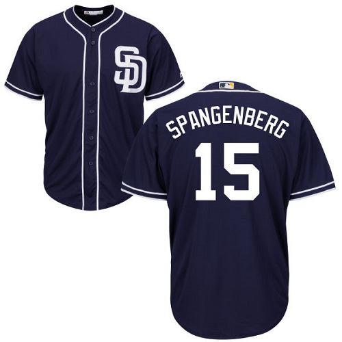 Padres #15 Cory Spangenberg Navy blue Cool Base Stitched Youth MLB Jersey - Click Image to Close